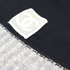 Chanel CC Logo Knit Hat Beanie Gray Black — view 5