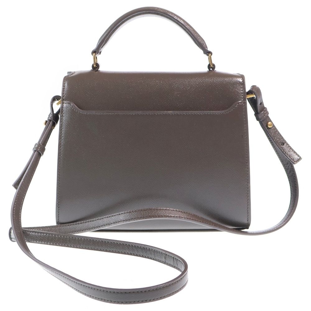 Saint Laurent Yves Cassandra Leather Mini Shoulder Bag Gray — view 2