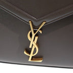 Saint Laurent Yves Cassandra Leather Mini Shoulder Bag Gray — view 6