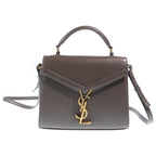 Saint Laurent Yves Cassandra Leather Mini Shoulder Bag Gray
