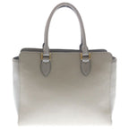 Prada Saffiano 2-Way Shoulder Bag Gray Beige Leather Gold — view 2