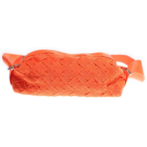 Bottega Veneta Webbing Intrecciato Nylon Canvas Shoulder Bag Orange