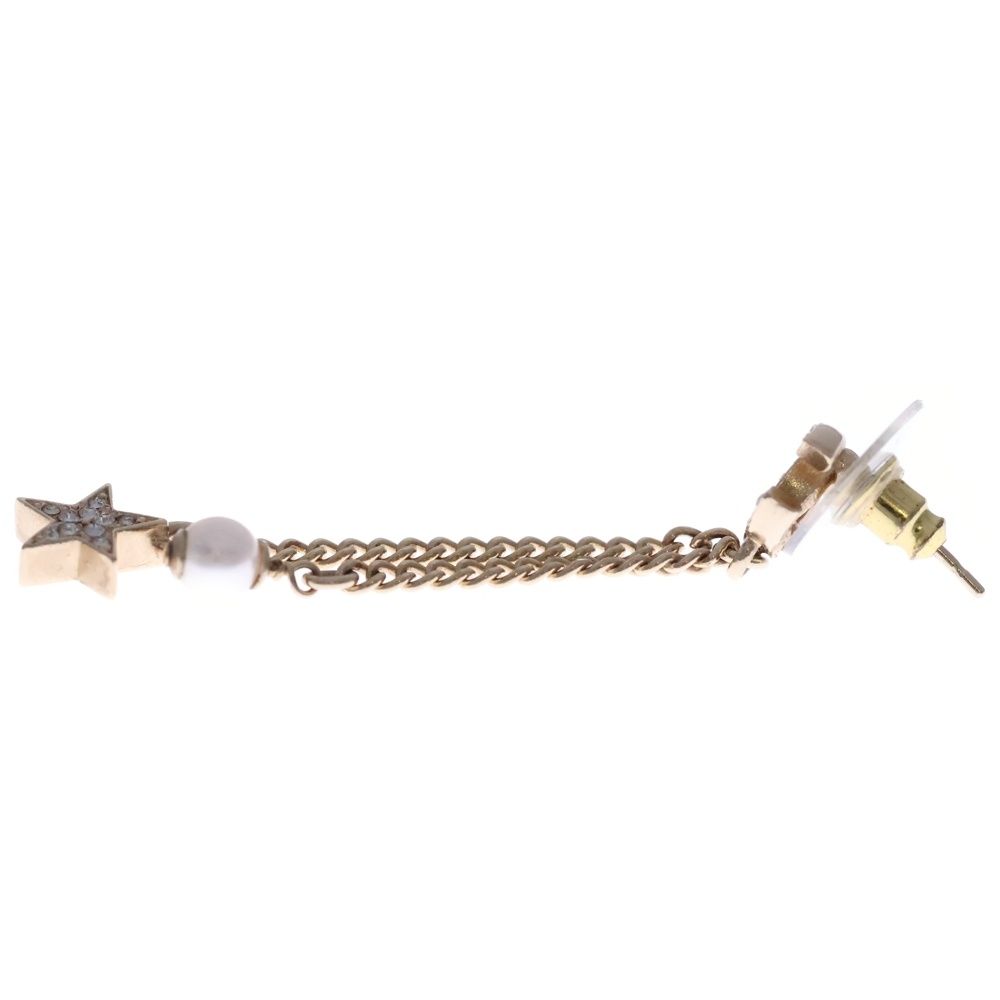Chanel CC Star Rhinestone CC Logo Earrings Gold — view 4