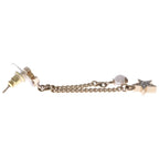 Chanel CC Star Rhinestone CC Logo Earrings Gold — view 3
