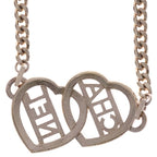 Chanel Heart Rhinestone Logo Necklace Gold — view 3