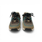 Chanel Sneakers Shoes Mesh Suede Leather Brown Green CC Logo — view 2