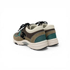 Chanel Sneakers Shoes Mesh Suede Leather Brown Green CC Logo — view 4