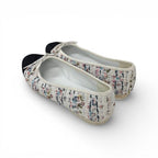 Chanel Flat Shoes Tweed White Black Multicolor CC Logo Ribbon — view 4