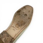 Chanel Loafers Leather Shoes Patent Ivory CC Logo Flat — view 8