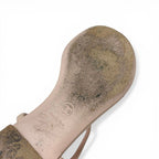 Chanel Sandals Shoes Leather Pink Silver CC Logo Quilted Thong — view 8