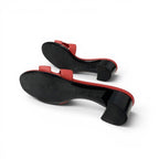 Hermes Oasis Sandals Shoes Leather Red Mules — view 6