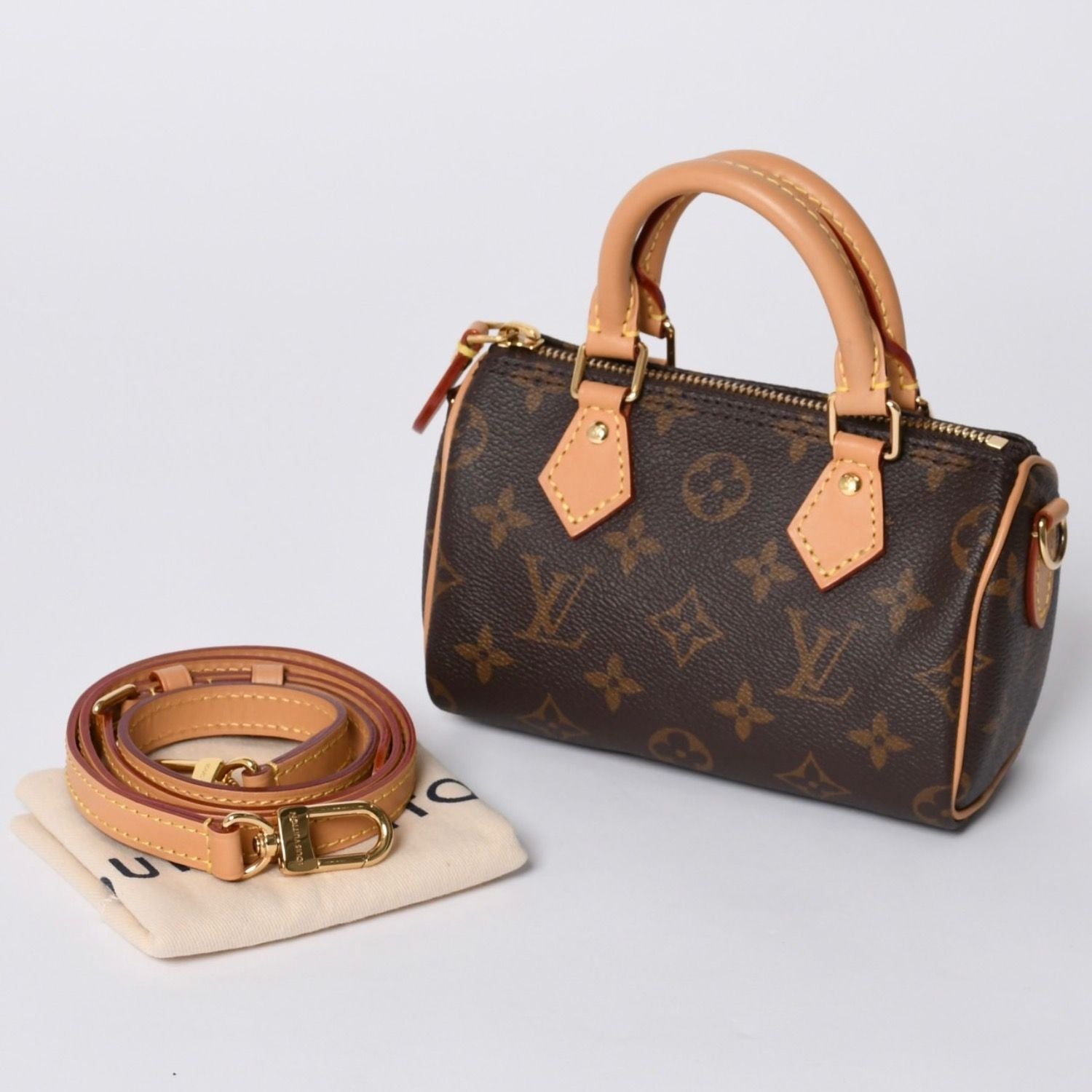 Louis Vuitton Nano Speedy Handbag 2-Way Bag Monogram