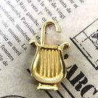 Hermes Harp Cadena Key Instrument Necklace Top Charm Gold