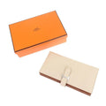 Hermes Bearn Souffle Verso Wallet Veau Epsom Nata Gold White Brown