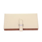 Hermes Bearn Souffle Verso Wallet Veau Epsom Nata Gold White Brown — view 2