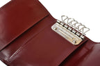 Prada Key Case Key Holder 6 Rows Leather Bordeaux Wine Red Log — view 7