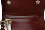 Prada Key Case Key Holder 6 Rows Leather Bordeaux Wine Red Log — view 8