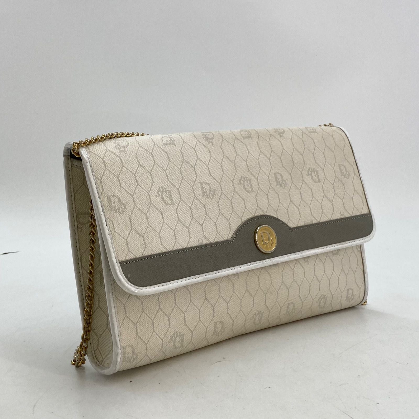 Dior Shoulder Bag Chain Trotter White Pochette — view 3