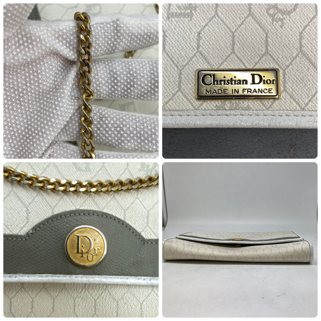 Dior Shoulder Bag Chain Trotter White Pochette — view 7