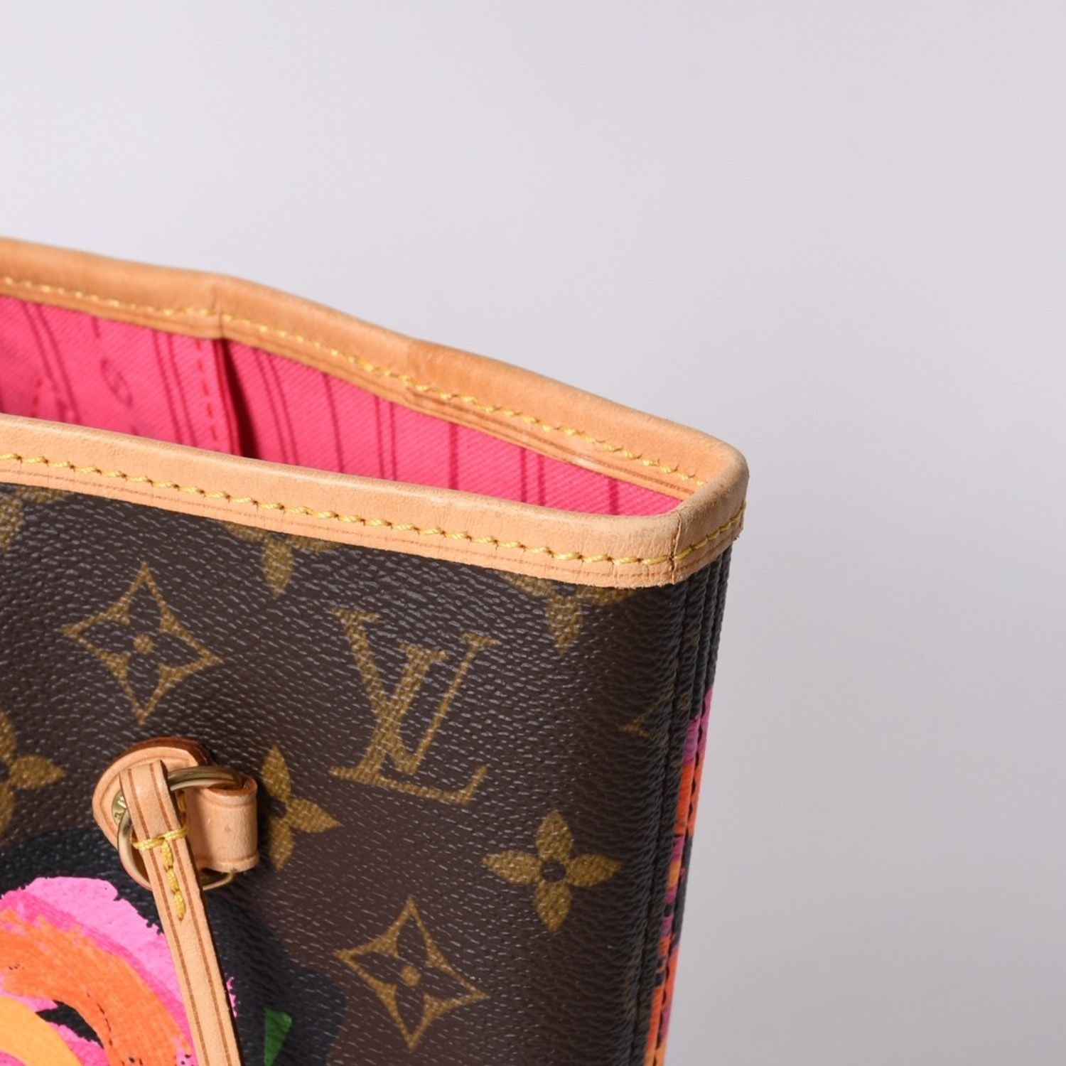 Louis Vuitton Neverfull MM Tote Bag Monogram Rose Brown Gold — view 5