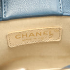 Chanel Shoulder Bag Quilted 2-Way Blue Leather Logo Plate Chain — view 4
