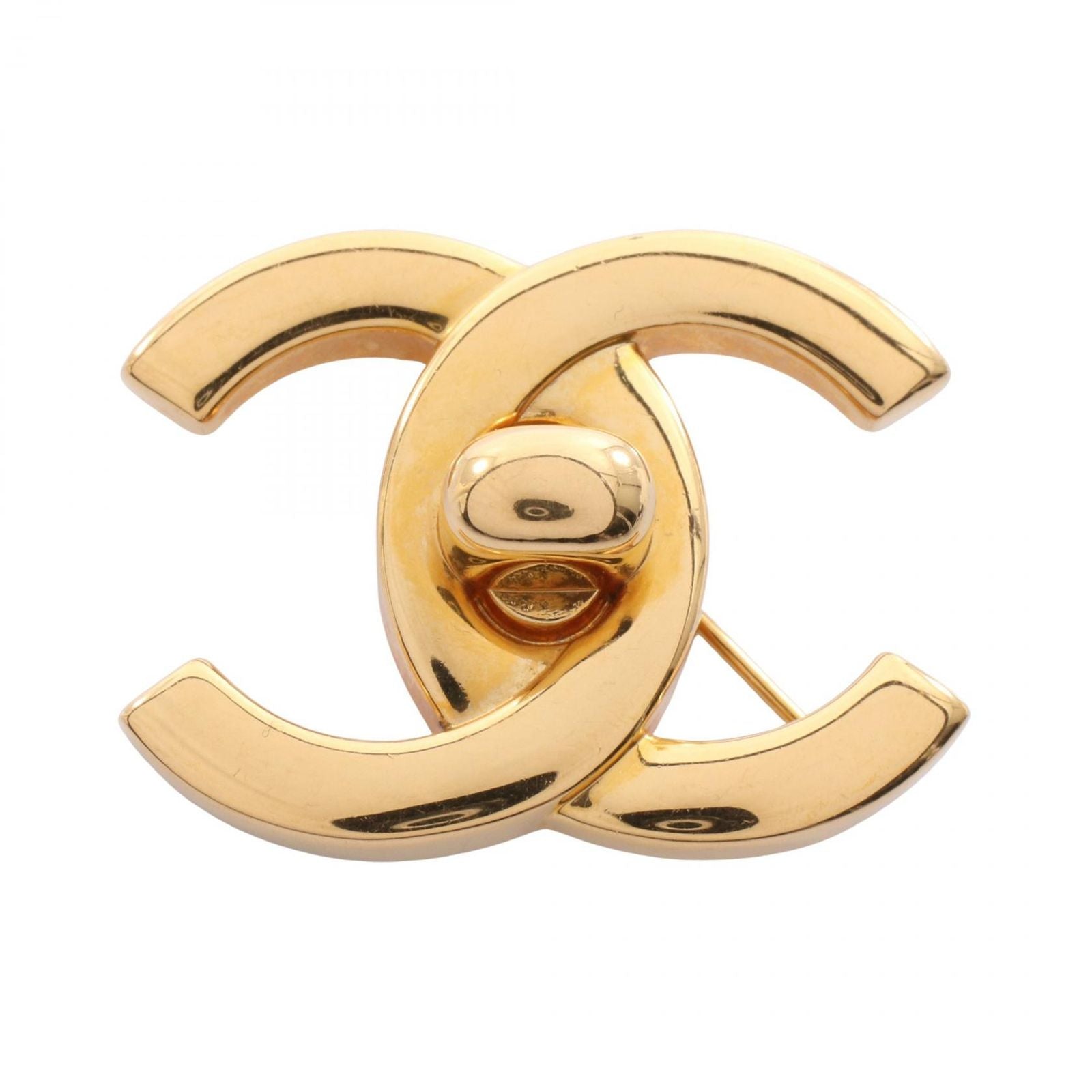 Chanel Brooch CC Logo Turnlock Motif