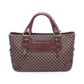 Celine Handbag Boogie Bag Macadam Croco Embossed Dark Brown Canvas Leather