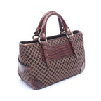 Celine Handbag Boogie Bag Macadam Croco Embossed Dark Brown Canvas Leather — view 2