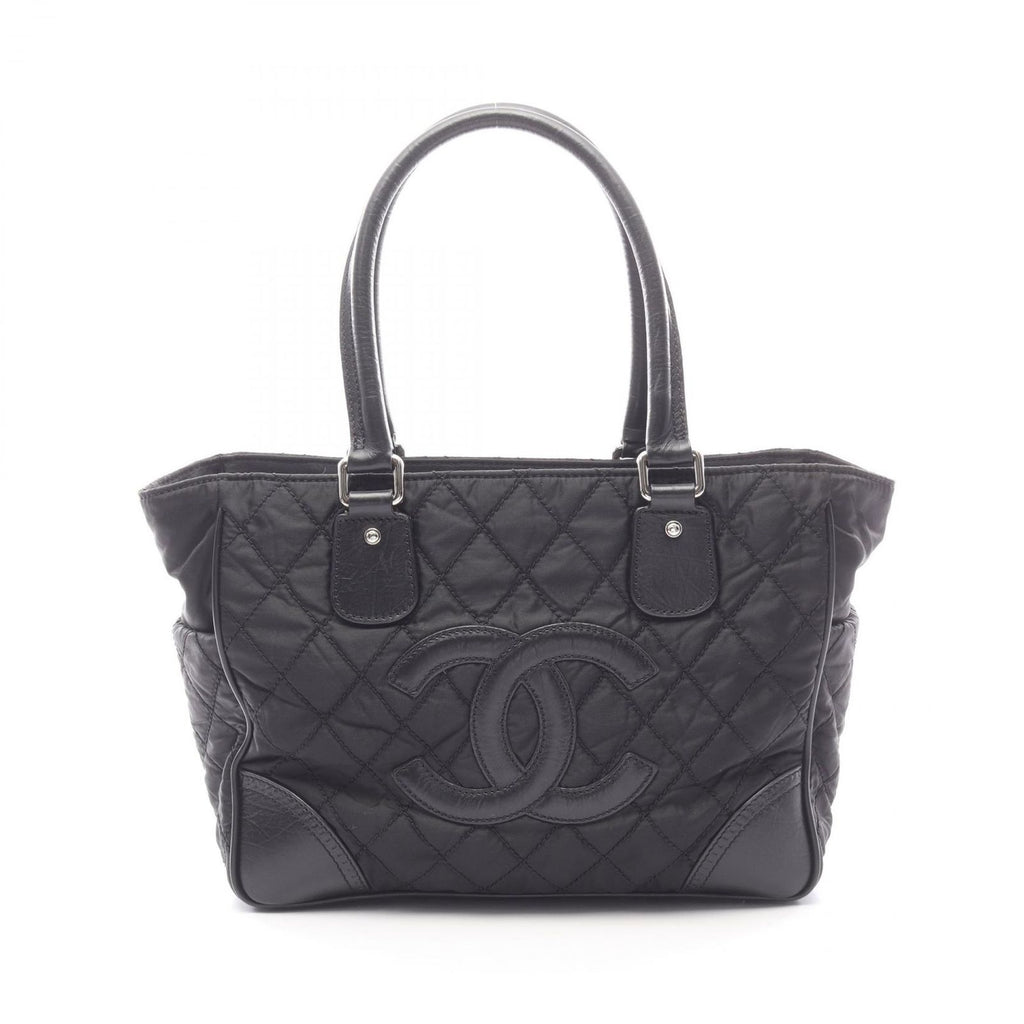 Chanel Tote Paris New York Line Black Nylon Leather