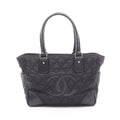Chanel Tote Paris New York Line Black Nylon Leather
