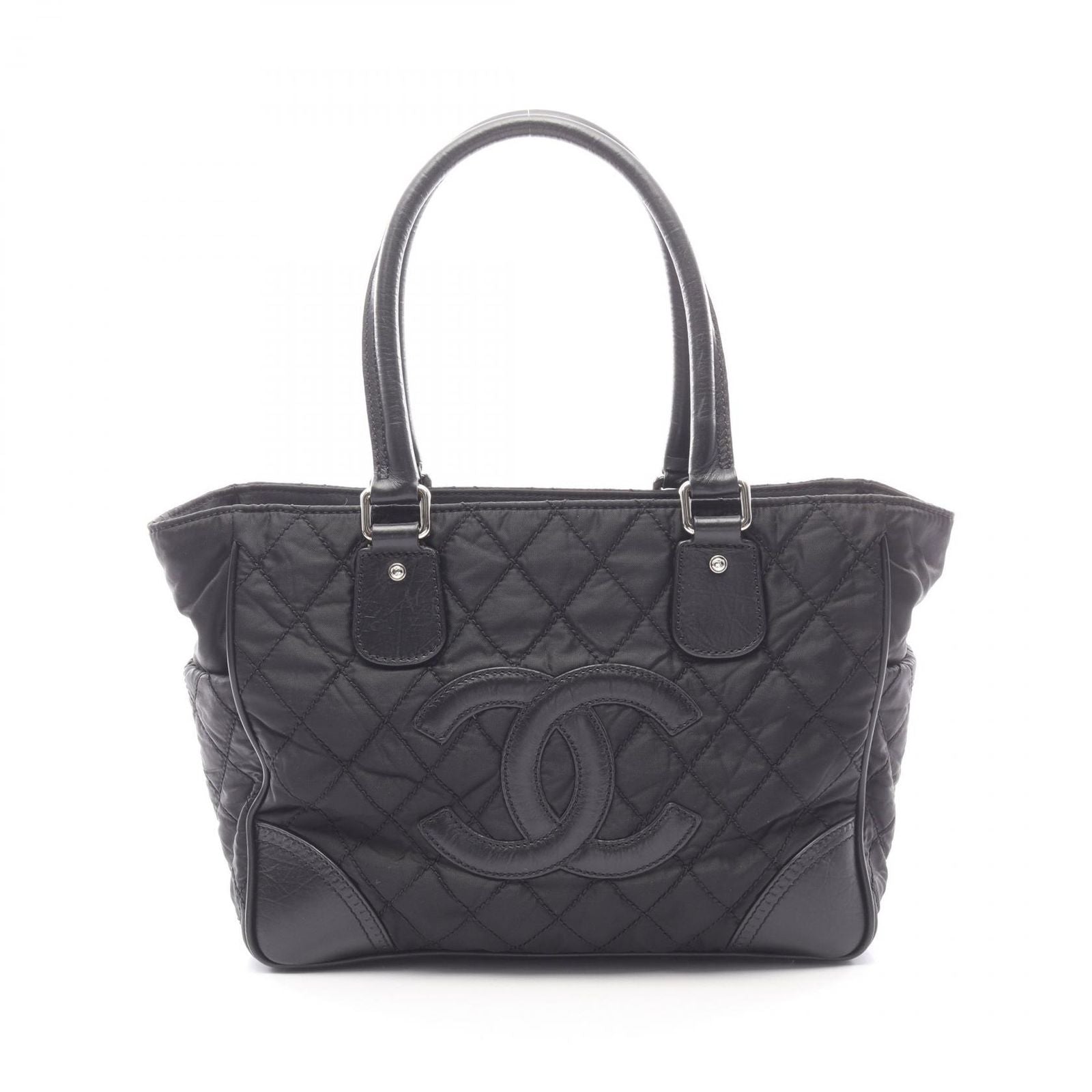 Chanel Tote Paris New York Line Black Nylon Leather