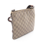 Gucci Shoulder Bag GG Supreme Beige Dark Brown Canvas Leather — view 2