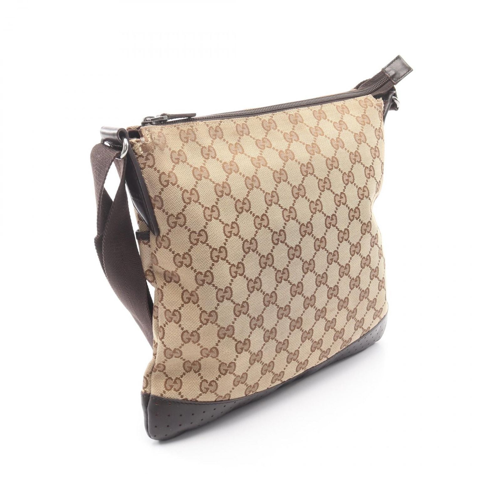 Gucci Shoulder Bag GG Canvas Beige Dark Brown — view 2
