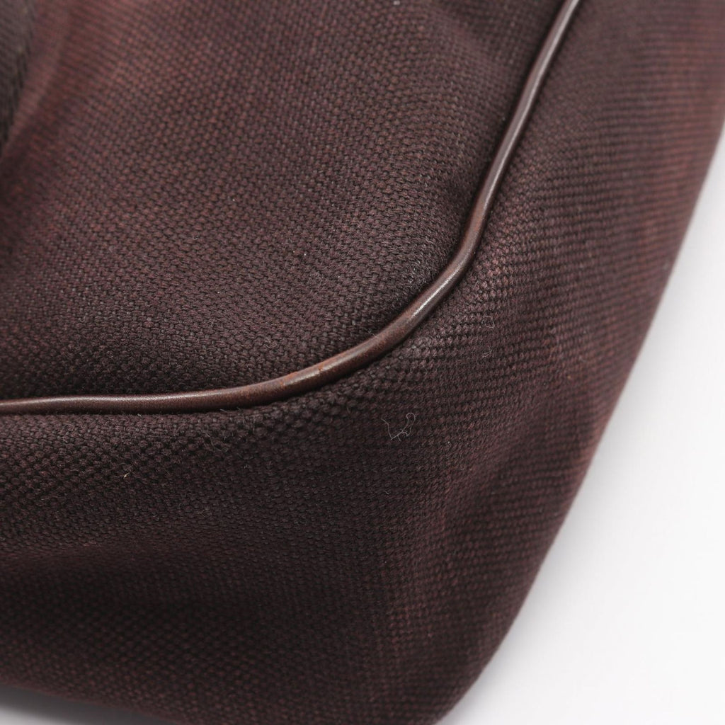 Gucci Shoulder Bag Dark Brown Canvas Leather — view 6