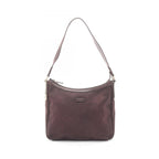 Gucci Shoulder Bag Dark Brown Canvas Leather