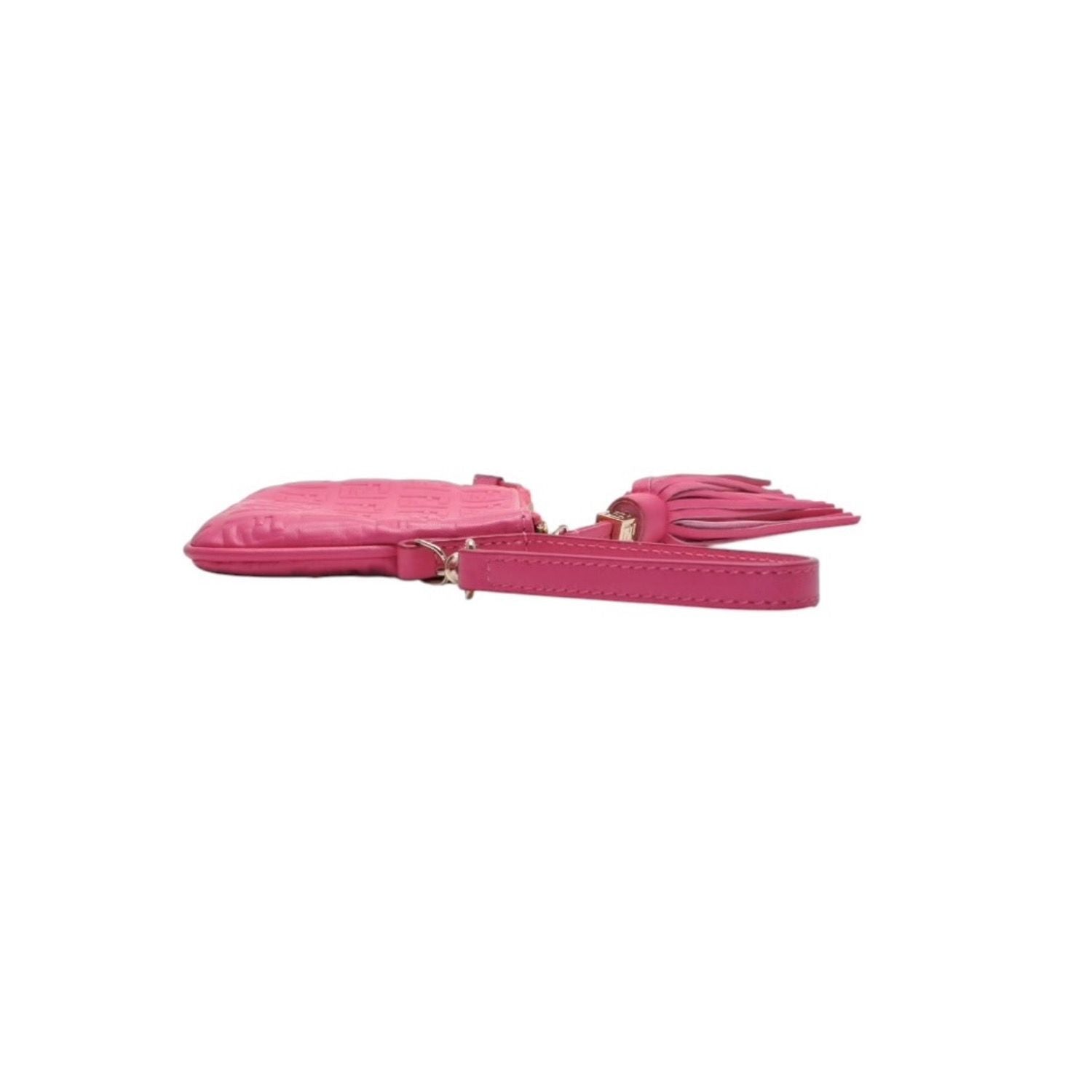 Fendi Fringe Pouch Mini Pink Gold Leather — view 6