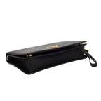 Prada Leather Chain Wallet Saffiano Black Gold 2-Way — view 8