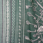 Hermes Carre Geant les Bandana Large Shawl Scarf Cashmere Silk Green — view 8