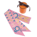 Hermes Kelly en Perles Scarf Silk Pink Blue