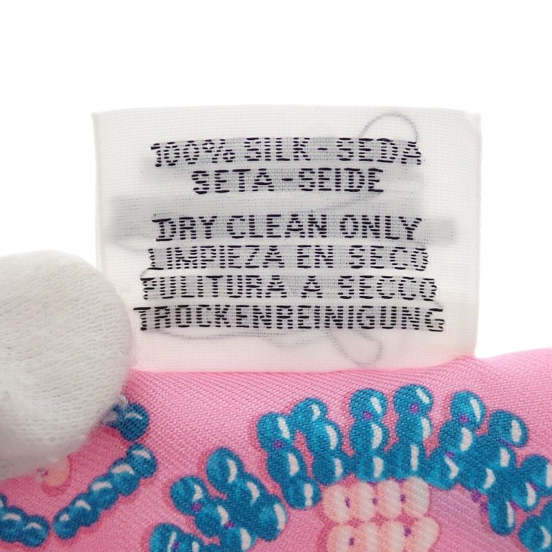 Hermes Kelly en Perles Scarf Silk Pink Blue — view 8