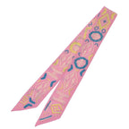 Hermes Kelly en Perles Scarf Silk Pink Blue — view 3