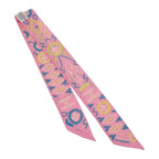 Hermes Kelly en Perles Scarf Silk Pink Blue — view 4