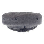 Hermes Santo Honore Charm Beret 58 Cashmere Leather Charbon Gray Hat — view 2