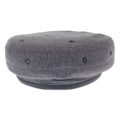 Hermes Santo Honore Charm Beret 58 Cashmere Leather Charbon Gray Hat