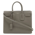 Saint Laurent Paris YSL Sac Dojour Small Handbag 2-Way Shoulder Leather Gray
