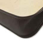 Hermes Vespa PM Shoulder Bag Crossbody Toile Ash Leather Beige Dark Brown — view 3