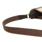 Hermes Vespa PM Shoulder Bag Crossbody Toile Ash Leather Beige Dark Brown — view 4