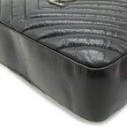 Saint Laurent Paris Yves Camera Bag Pochette Leather Black Silver — view 3