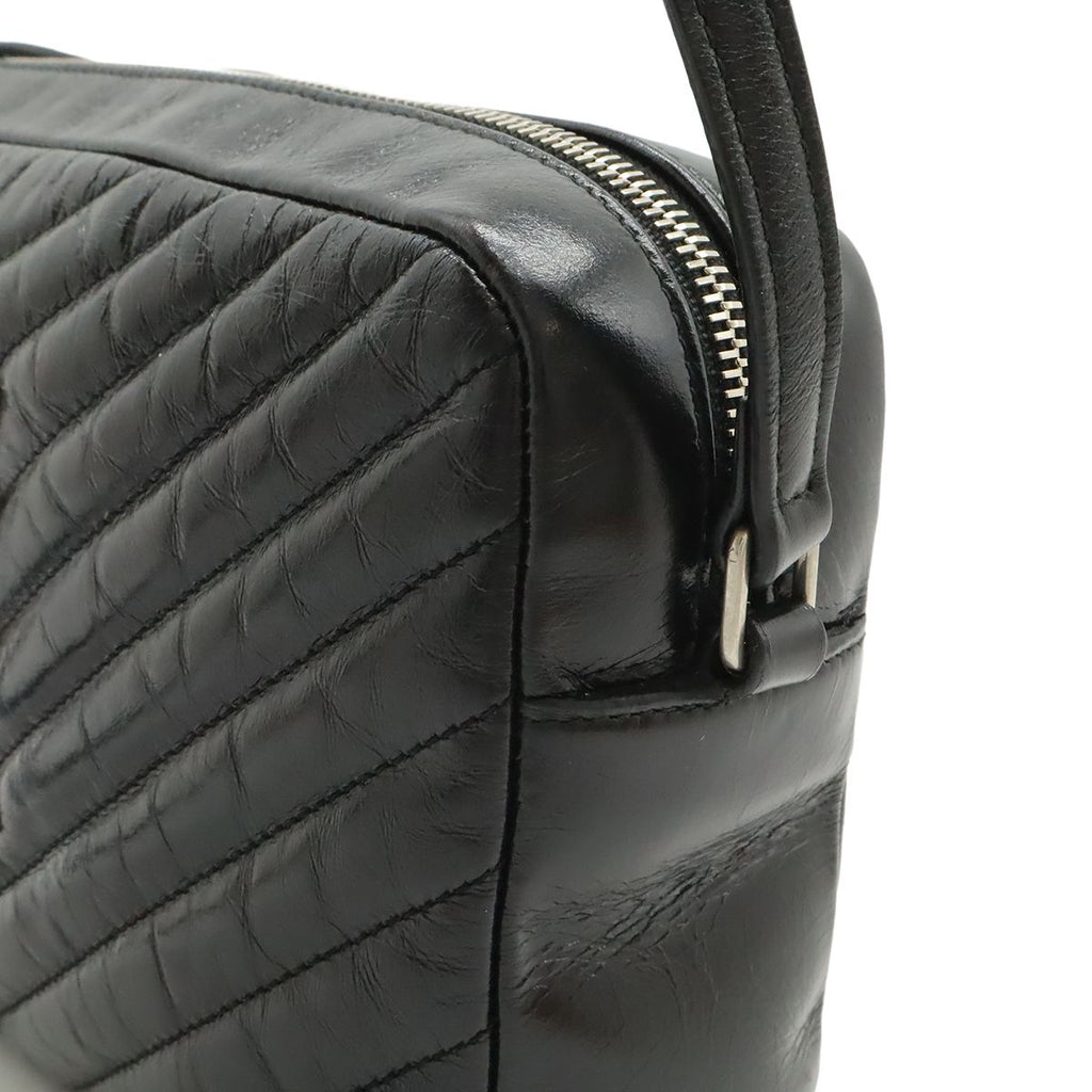 Saint Laurent Paris Yves Camera Bag Pochette Leather Black Silver — view 4