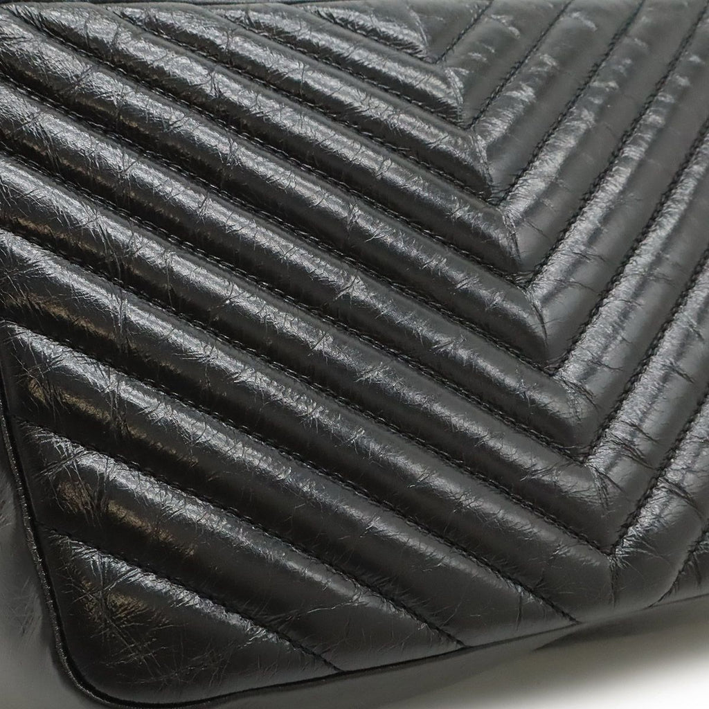 Saint Laurent Paris Yves Camera Bag Pochette Leather Black Silver — view 8